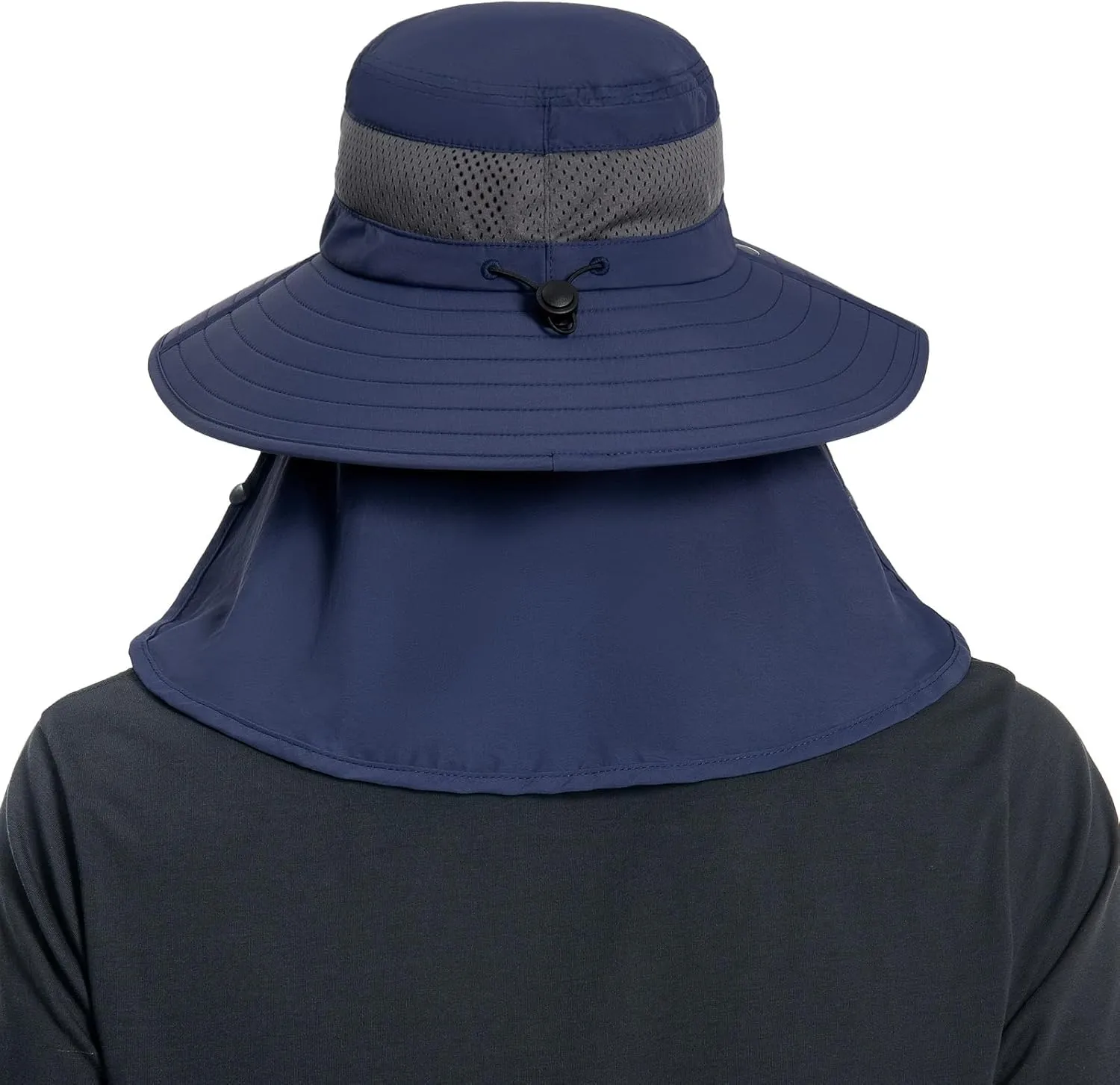 BASSDASH UPF 50  Breathable Sun Hat with Removable Face Cover and Neck Flap Wide Brim Bucket Hat for Fishing Hiking Men Women