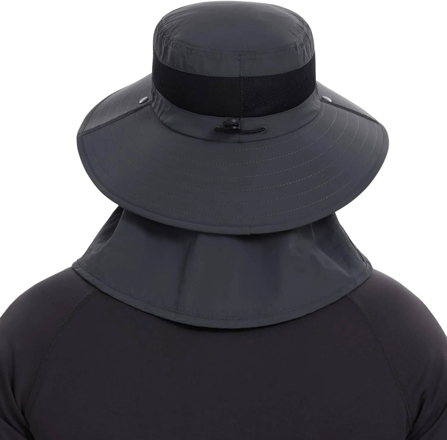 BASSDASH UPF 50  Breathable Sun Hat with Removable Face Cover and Neck Flap Wide Brim Bucket Hat for Fishing Hiking Men Women