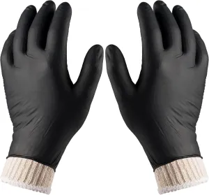 BBQ Gloves 4 Cotton Glove Liners and 100 Disposable Gloves Washable Cotton Liners Powder Latex Free Nitrile Gloves