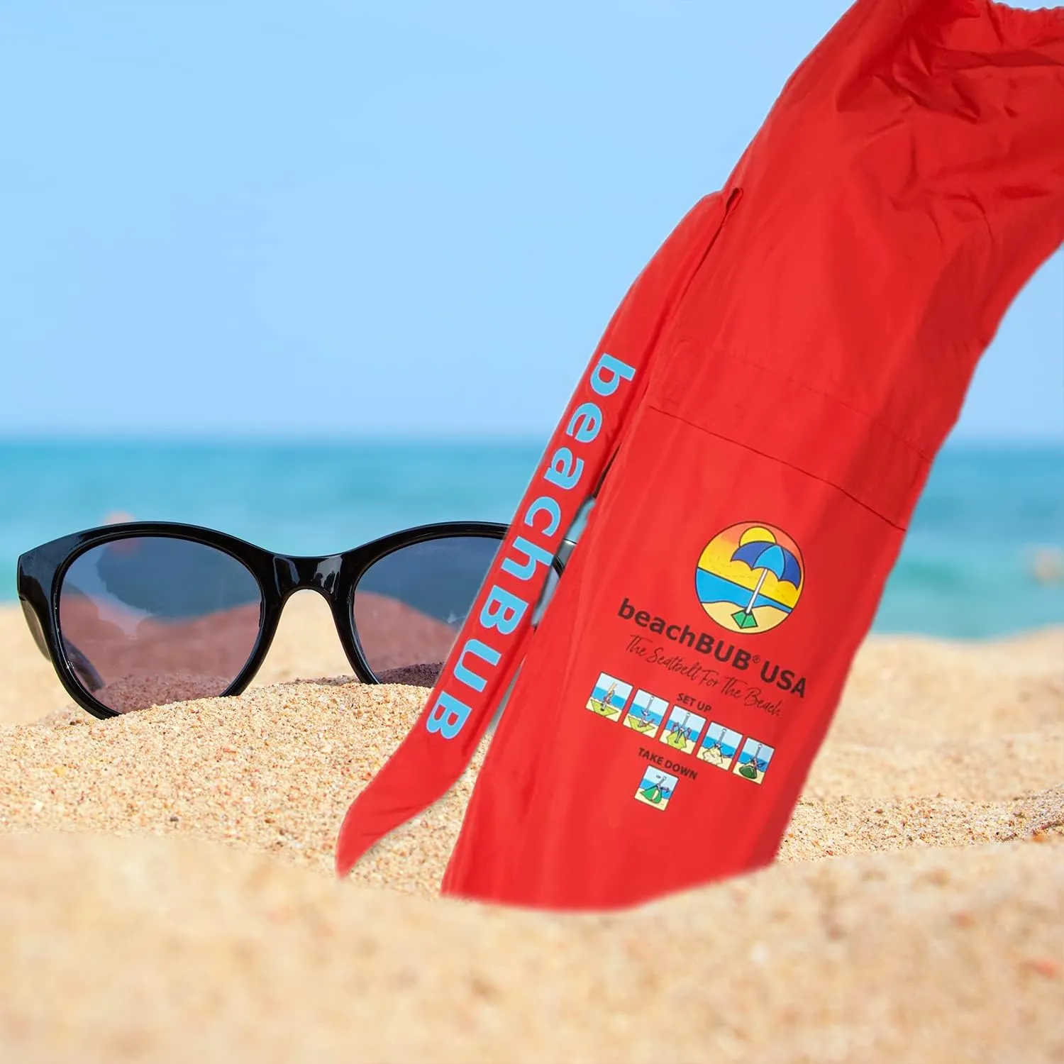 Beach Umbrella Bag - Waterproof & Foldable Beach Bag for Umbrellas with Wide Padded Shoulder Strap & Molded Carry Handle