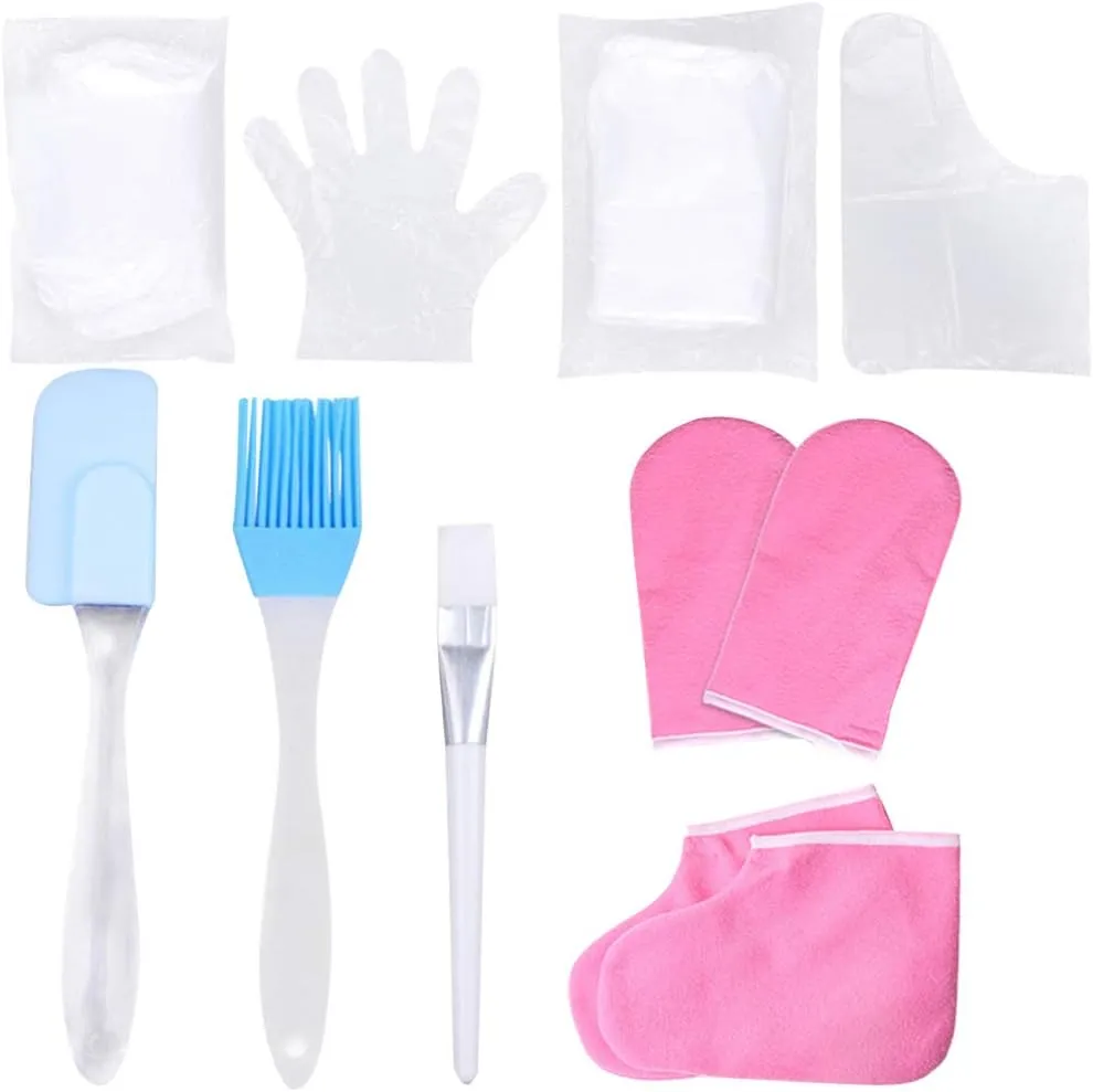 Beaupretty Paraffin Wax Machine Accessories Foot Bath Liners Wax Gloves Booties Moisturizing Gloves Hand Feet Care Treatment for Women Men Pink