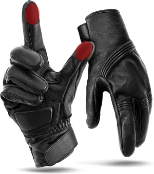 Benlari Mens Warm Motorcycle Gloves - Snowing Rainproof Riding Gloves with Touchscreen - Warm Motorcycle Glove for Riding, ATV, UTV, Snowmobile, Men