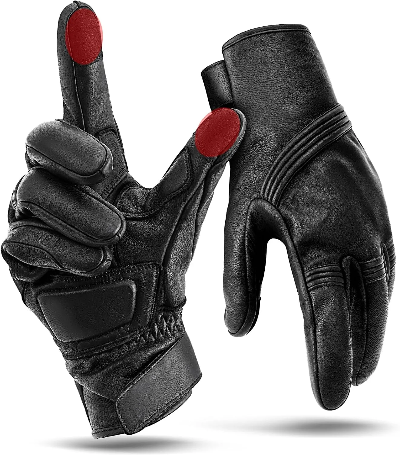Benlari Mens Warm Motorcycle Gloves - Snowing Rainproof Riding Gloves with Touchscreen - Warm Motorcycle Glove for Riding, ATV, UTV, Snowmobile, Men