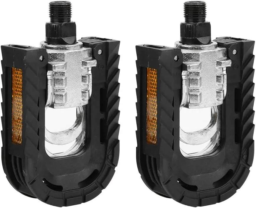 Bicycle Pedal, Bike Accessories Aluminum Alloy Saw Shaped Edge Foot Ball Bilateral Foldable for Road Mountain BMX Bike