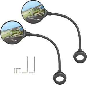Bike Mirror,2 Pack Bike Mirror Handlebar Mount,Adjustable Rotatable Bicycle Rear View Mirror,Wide Angle Acrylic Convex Safety Mirror for Mountain Road Bike