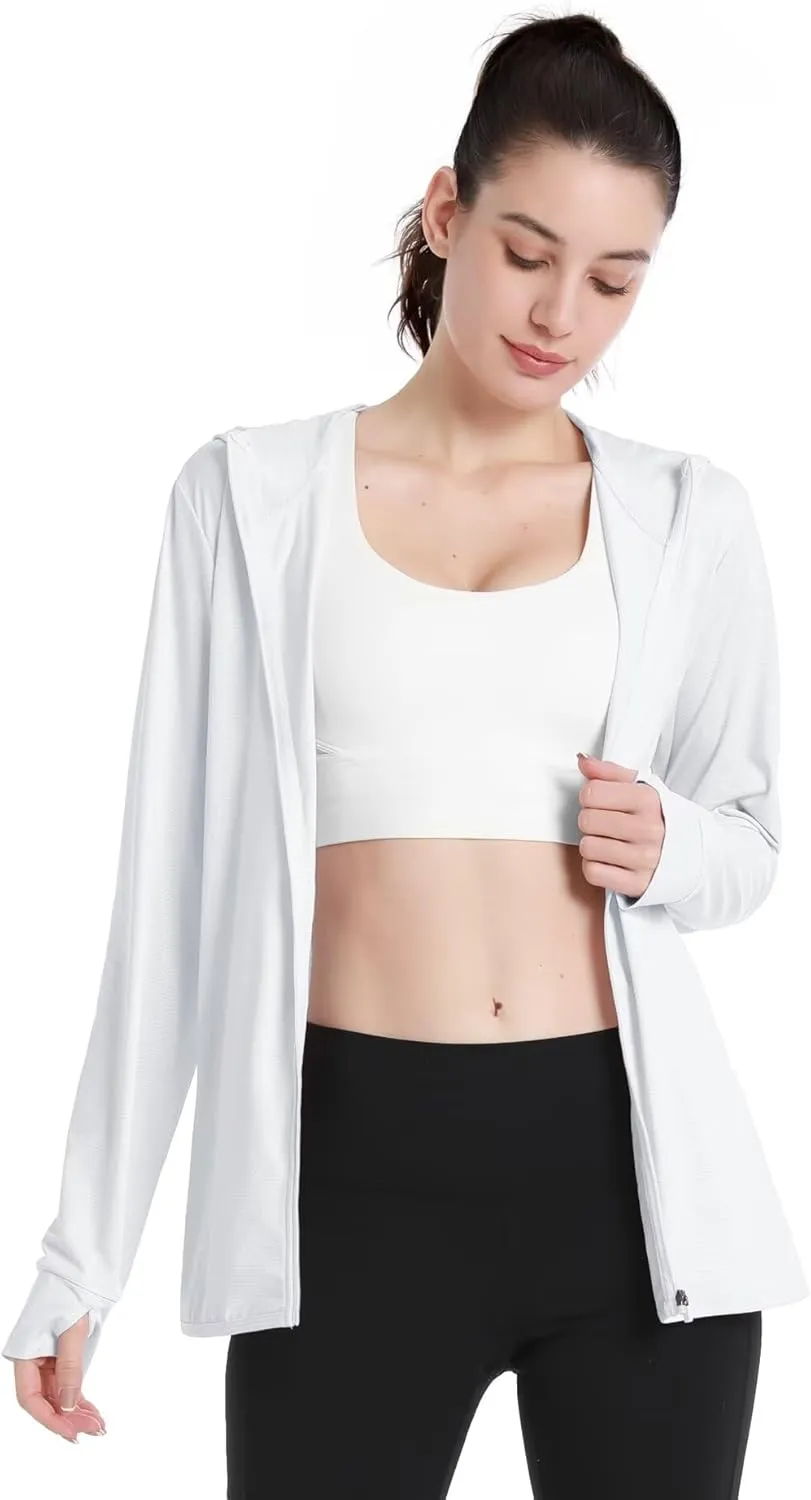 Boladeci Women's Athletic Jackets Lightweight UPF 50  Sun Shirts Long Sleeve Full Zip Up Quick Dry Running Workout Jackets