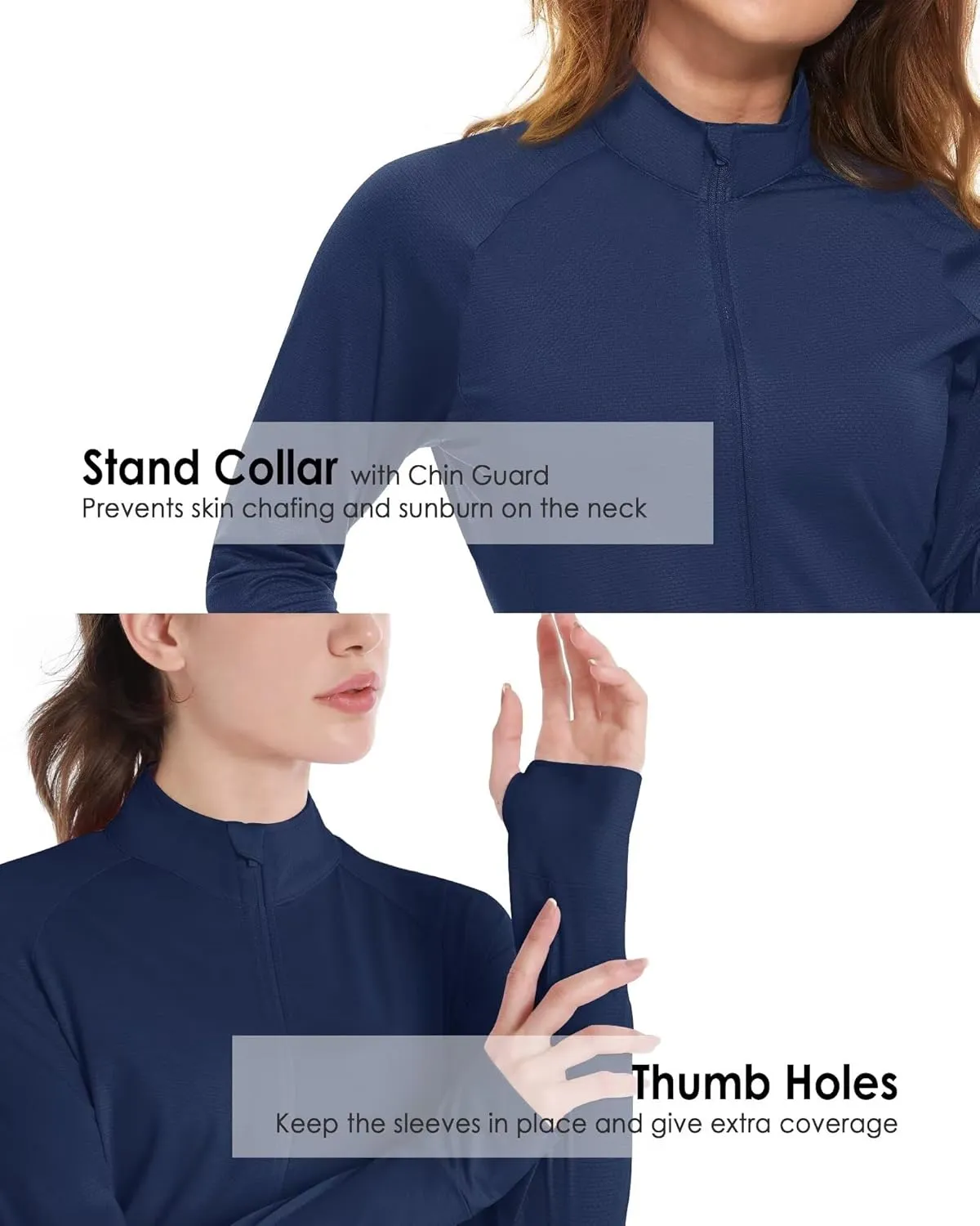 Boladeci Women's Athletic Jackets Lightweight UPF 50  Sun Shirts Long Sleeve Full Zip Up Quick Dry Running Workout Jackets