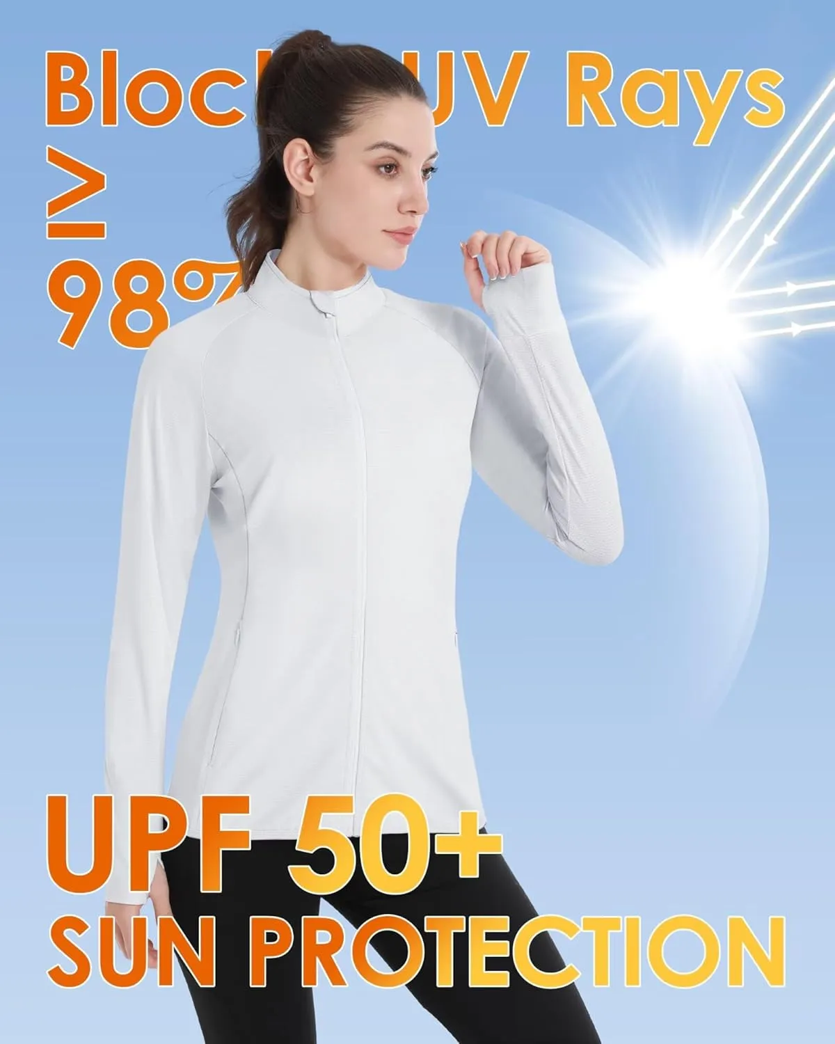 Boladeci Women's Athletic Jackets Lightweight UPF 50  Sun Shirts Long Sleeve Full Zip Up Quick Dry Running Workout Jackets
