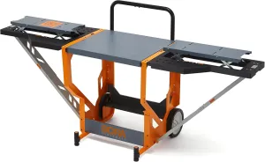 Bora Portamate Miter Saw Stand Work Station 400 Lbs Max Weight Portable Rolling Table Saw Stand Workbench with Folding Wing Extensions Miter Saw Stands PM-8000