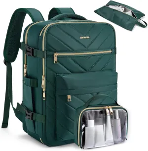 BOSTANTEN Travel Backpack For Women, TSA Carry On Backpack for Airplanes, Personal Item Backpack Fits 15.6 Inch Laptop with USB＆Type-C Charging Port, Weekender Overnight Daypack with 2 Packing Cubes
