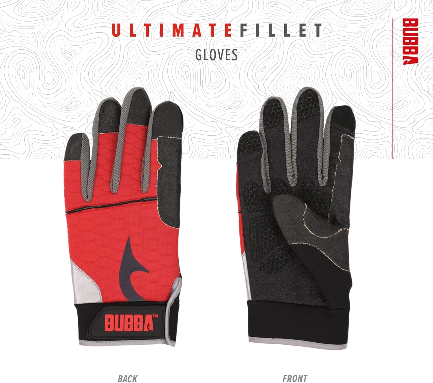 BUBBA Ultimate Fillet Gloves - Cut Resistant - Touch Screen Usability for Fishing, Angling, Boating & Outdoors