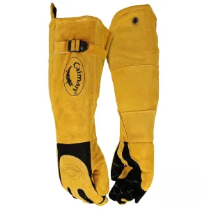 Caiman Premium Split Deerskin MIG/Stick Welding Gloves, Fleece/Foam Insulation, Split Cowhide Leather Heat Shield Patch, Sock Lined Foam, Black/Gold, X-Large (1878-6)