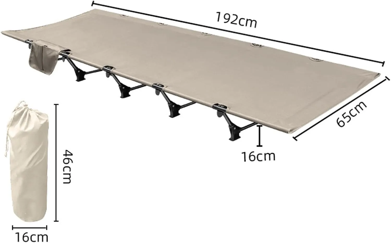 Camping Cot for Outdoor Use with Carry Bag for Adults And Kids, khaki