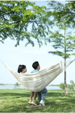 Camping Hammock, Camping Essentials,Lightweight Portable Single or Double Anti-Rollover Hammock with Thicken Tree Rope for Outside Hiking Camping Beach Backpack Travel