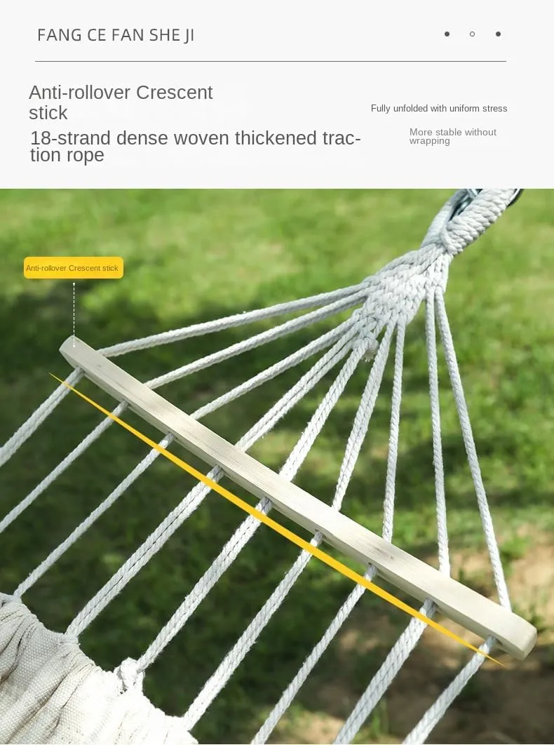 Camping Hammock, Camping Essentials,Lightweight Portable Single or Double Anti-Rollover Hammock with Thicken Tree Rope for Outside Hiking Camping Beach Backpack Travel