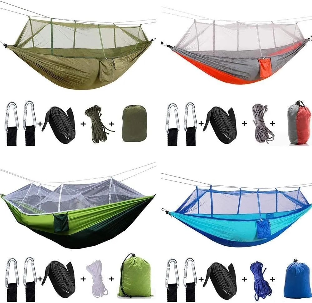 Camping Hammock Hammock Tent Mosquito Net Portable Outdoor Camping Hammock Portable Mosquito Net Hammock Shade Set(Brown)
