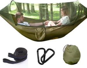 Camping Hammock Hammock Tent Mosquito Net Portable Outdoor Camping Hammock Portable Mosquito Net Hammock Shade Set(Brown)