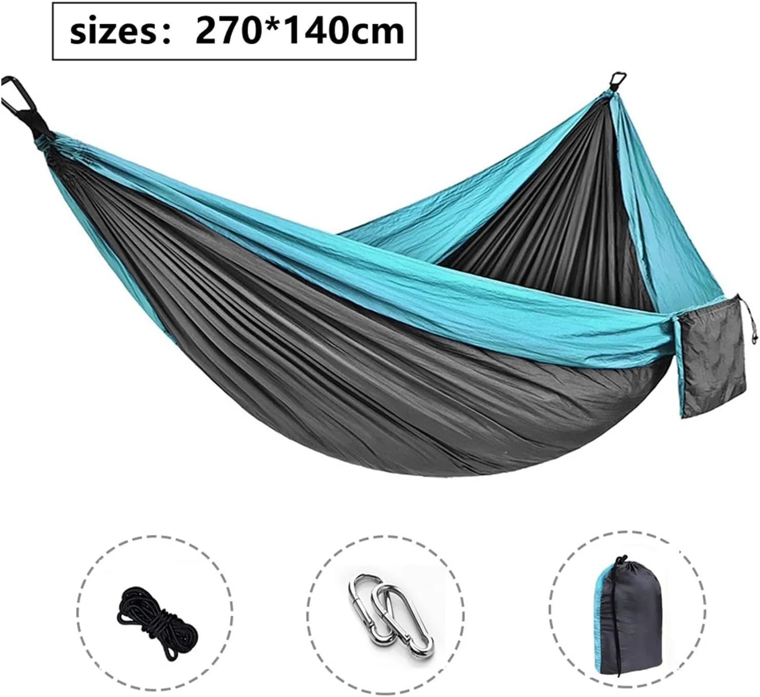 Camping Hammock Outdoor Tourist Double Camping Hammocks Portable Travel Garden Sleeping Leisure Hanging Hammock Swing Nature Hike (Color : 6), HUIM SHSE3 STORE-1
