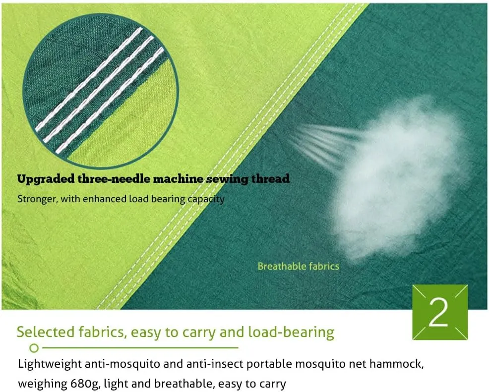 Camping Hammock, Portable Hammocks with Mosquito Net,Best for Outdoor Hiking Travel (1)