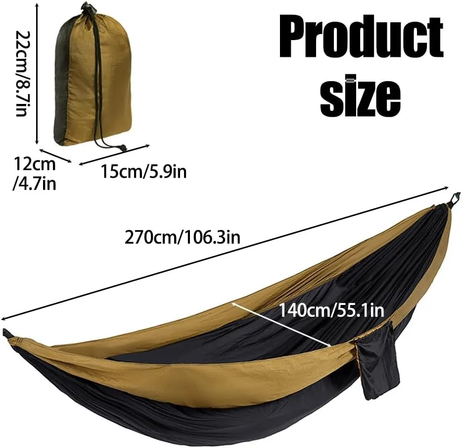 Camping Hammock,Nylon Portable Swing Hammock with Storage Bag & Accessories for Outdoor Travel Hiking Camping