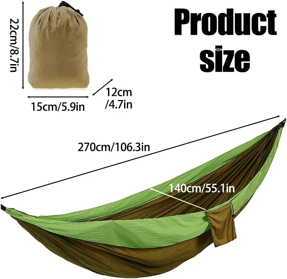 Camping Hammock,Nylon Portable Swing Hammock with Storage Bag & Accessories for Outdoor Travel Hiking Camping