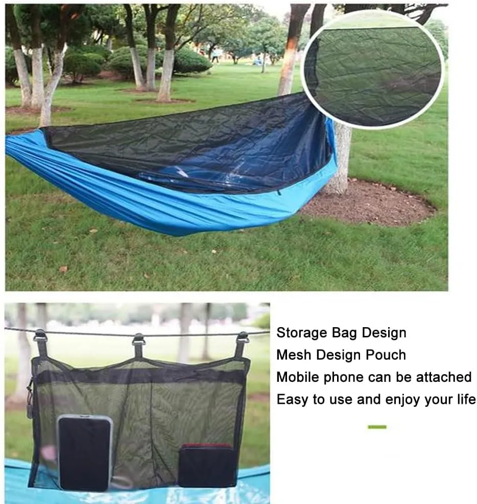 Camping Tarp,mosquito Tent,Simple and Easy to Use, with Mosquito Net, 210T Nylon, Designed for Outdoor Camping Hiking Rest Built Hammock(Blue)