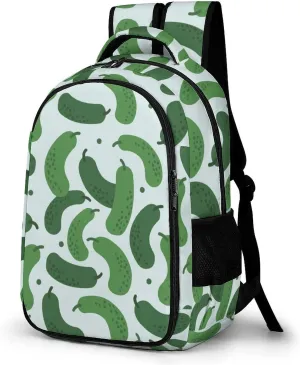 Cartoon Cucumber Pattern Backpack for Worker Teacher Business Hiking Travel Bag Shoulders Bag