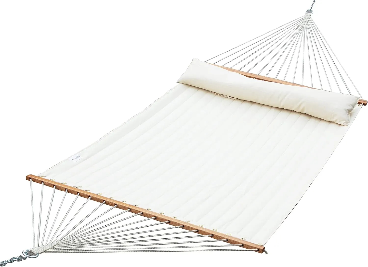 Ceara Patio Hammock Olefin Hammock Double Hammock for Two People Outdoor Patio Swing Chair Quilted Hammock Use Inside Outside Backyard Decor Porch Swing - Cream White