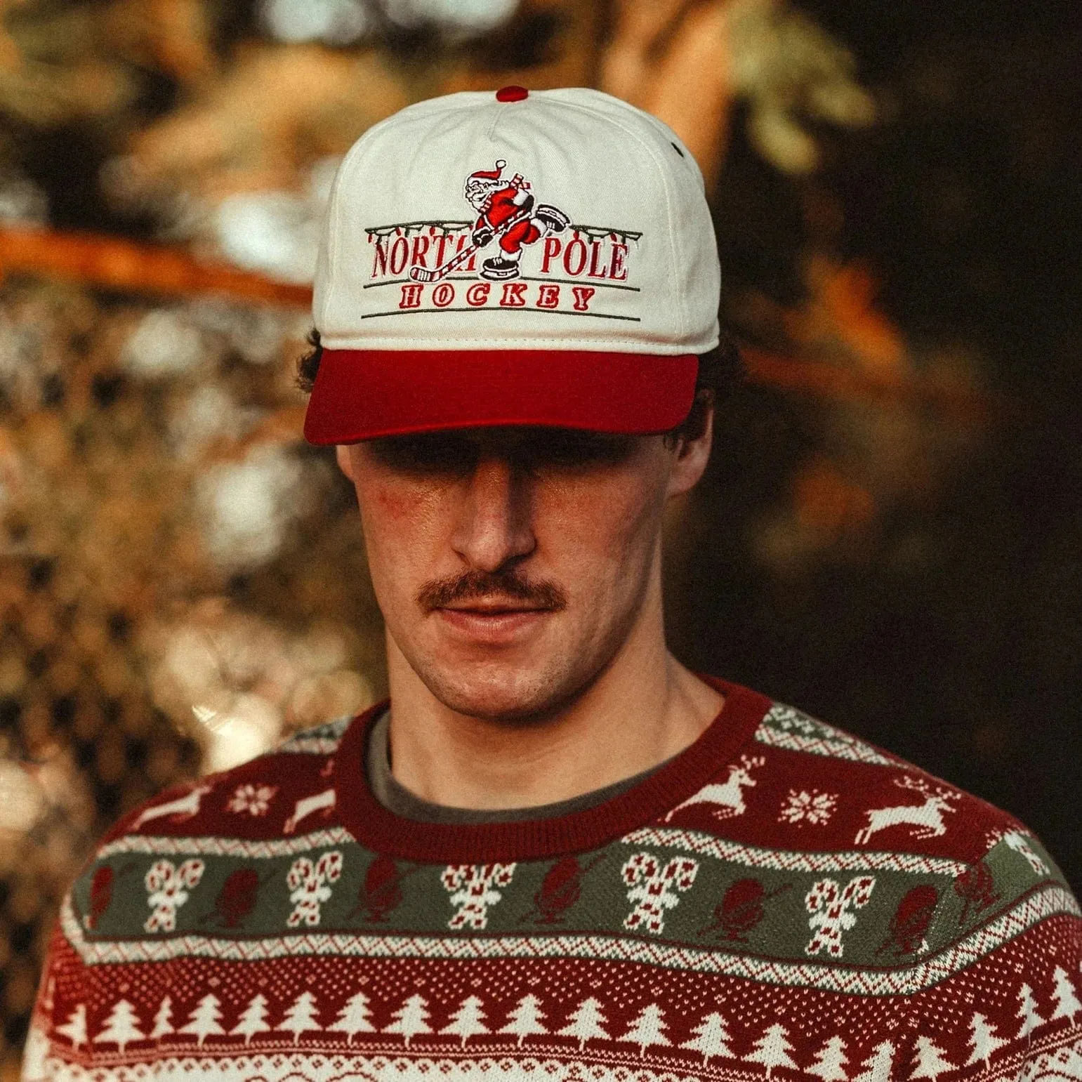 Celly Hockey North Pole Hockey Snapback Hat - Cream