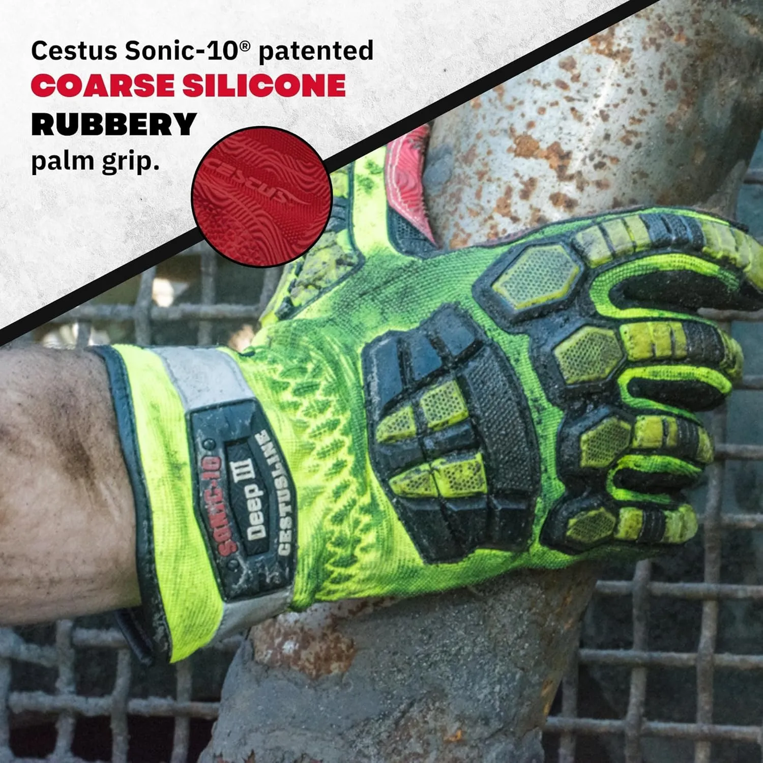 Cestus 3204, Firefighter Rescue Extrication Gloves, 608°F Heat Resistant Silicone Palm, Heavy Duty Impact Gloves for Men