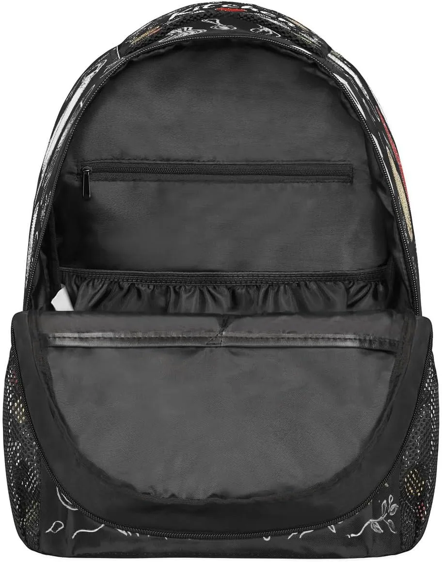 Chalk Style Kitchen Design Travel Backpack, Large 16 Inch Laptop Bookbag Lightweight Carry-On Bag for Business Travel & Hiking