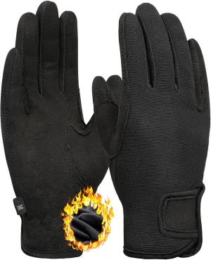 ChinFun Kids Horse Riding Gloves Equestrian Children for Girls Boys Thermal Lining Winter Horseback Riding Gloves Warm Mittens