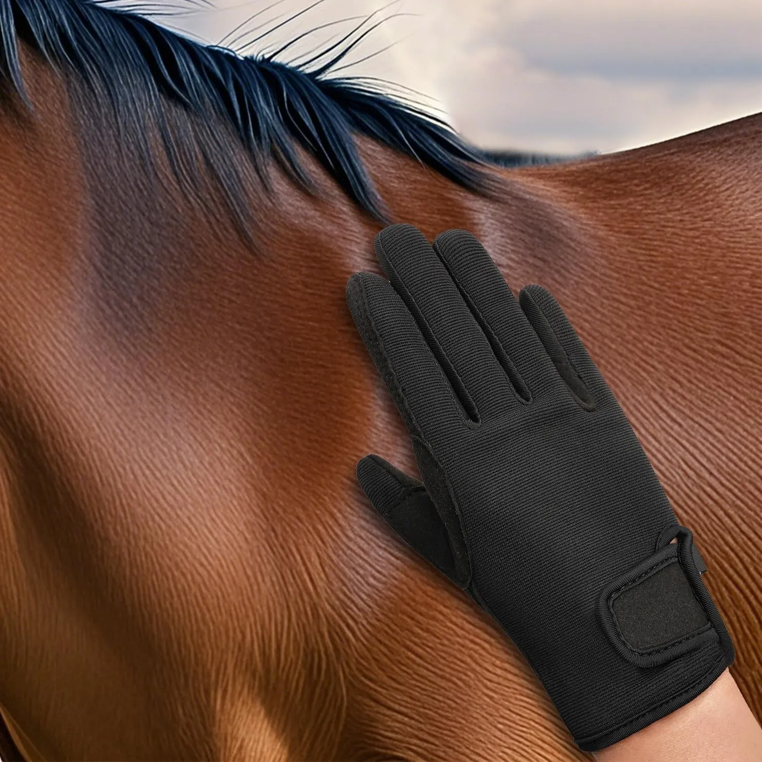 ChinFun Kids Horse Riding Gloves Equestrian Children for Girls Boys Thermal Lining Winter Horseback Riding Gloves Warm Mittens