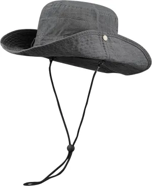 Clakllie Wide Brim Fishing Safari Hats Windproof Bucket Hat Breathable Boonie Hat Outdoor Kayaking Rowing Caps