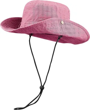 Clakllie Wide Brim Fishing Safari Hats Windproof Bucket Hat Breathable Boonie Hat Outdoor Kayaking Rowing Caps