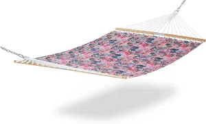 Classic Accessories for Vera Bradley Water-Resistant Quilted Hammock, 78 x 51 Inch, Rain Forest Canopy Coral