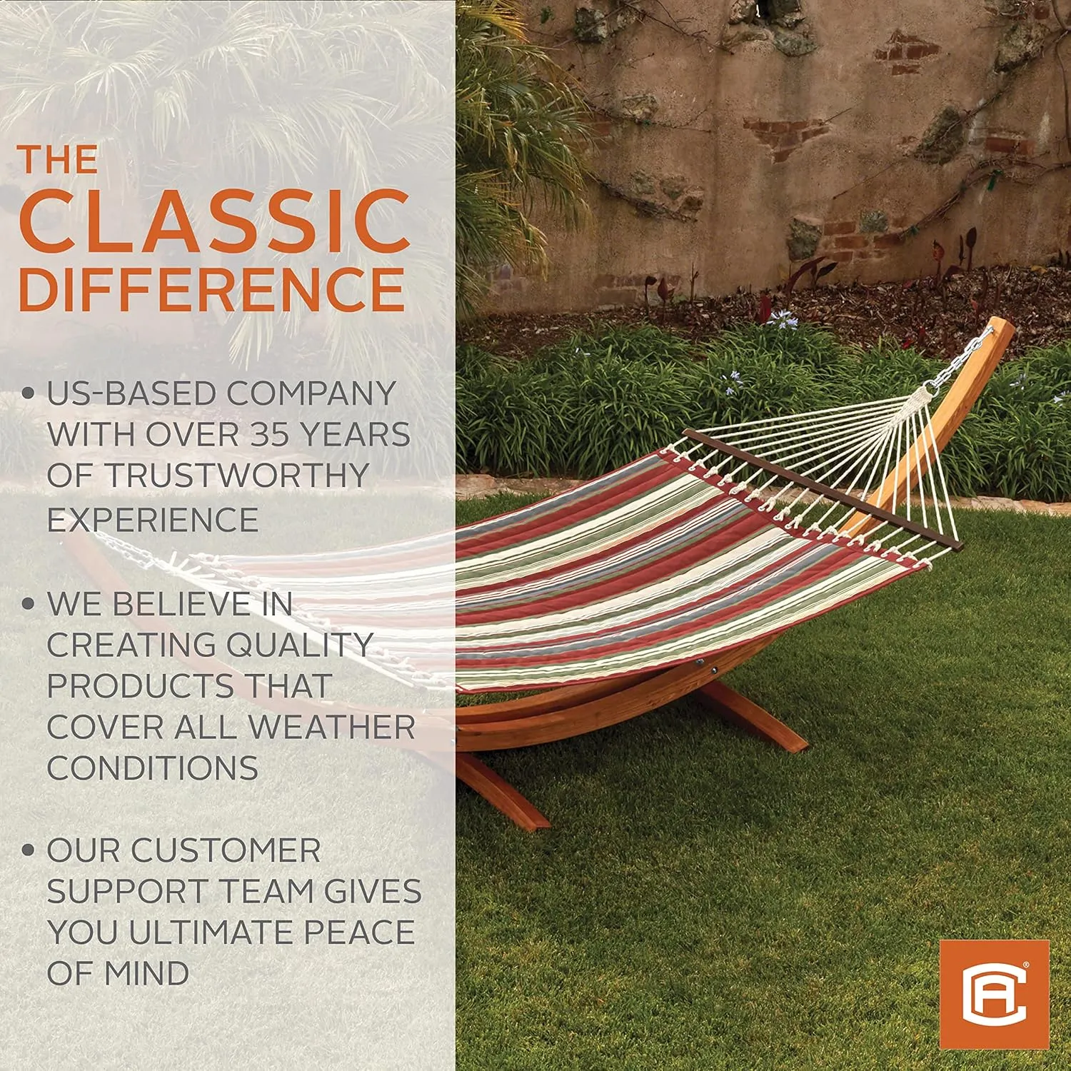 Classic Accessories Ravenna 81 x 55 Inch Quilted Double Hammock, Mushroom