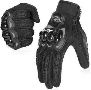 COFIT Motorcycle Gloves Breathable, Touchscreen Motorbike Gloves Anti-Slip with Good Grip Hard Knuckles Protection for Men Women Motocross, BMX ATV MTB Cycling, Road Racing - Black XXL