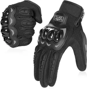 COFIT Motorcycle Gloves for Men and Women, Full Finger Touchscreen Motorbike Gloves for BMX ATV MTB Riding, Road Racing, Cycling, Climbing, Motocross - Black XL