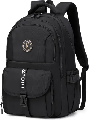 College Backpack, Travel Laptop Backpacks, Large Kids School Bag for Teens Girls Boys Students Bookbag Fit for 15.6 Inch Computer Waterproof Business Work Back Pack for Women Men Daypack Black