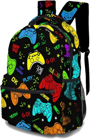 Colorful Game Backpack, Casual Lightweight Laptop Bag, Classic Shoulders Backpack Cool Daypack with Multiple Pockets (Colorful Game)