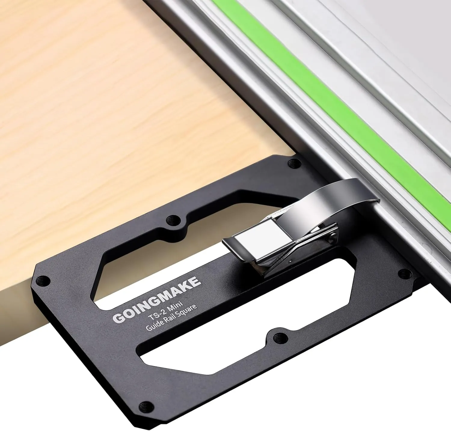 Compact Guide Rail Square with Edge Support,Track Saw Square,Track Saw Rail Square Guide,90 Degree Right Angle Guide Compatible with Festool and Makita for Fast, Easy Square Cuts