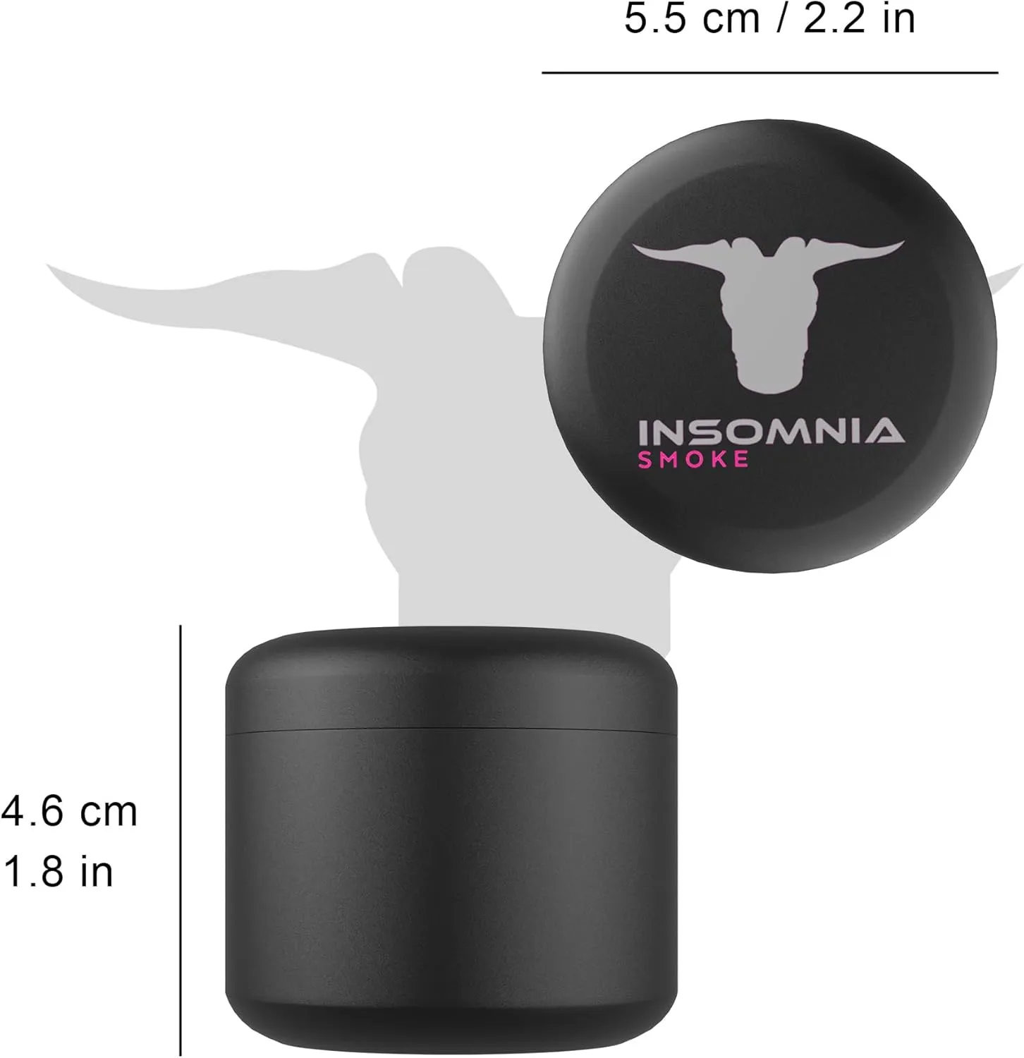 Compact Storage Puck | Smell Odour Water Proof Air Tight | Aluminium Container Metal Stash Tin for Tobacco Travel Size Jar Zyn Can (Black)
