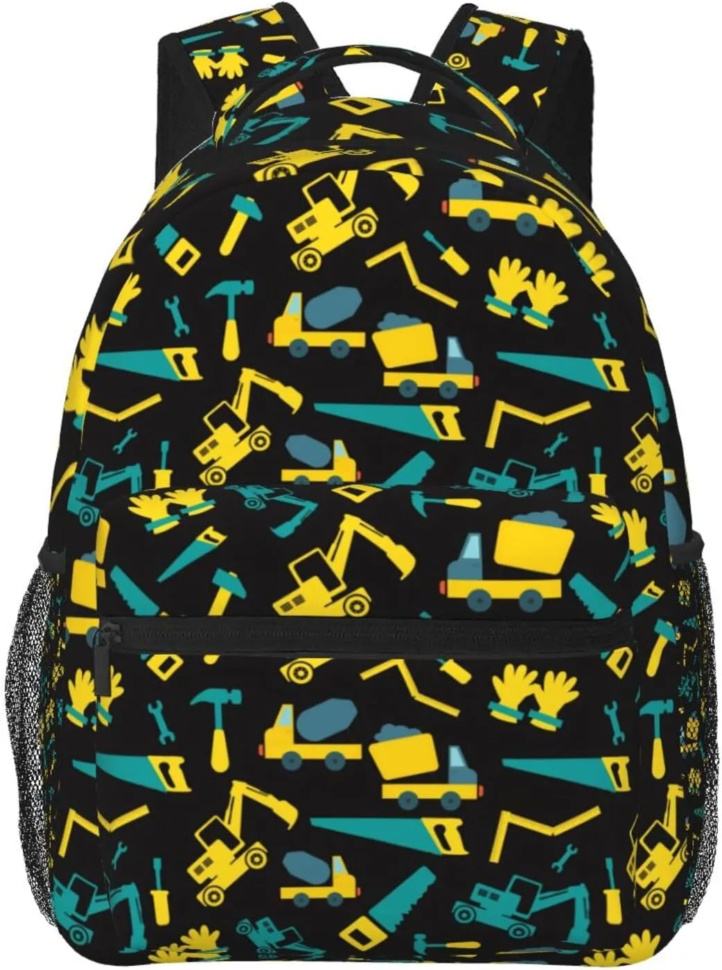 Construction Tools Excavator Cement Truck Engineering Truck Backpack Lightweight Laptop Backpack Casual Daypack Travel Double Shoulder Bag For Women Men