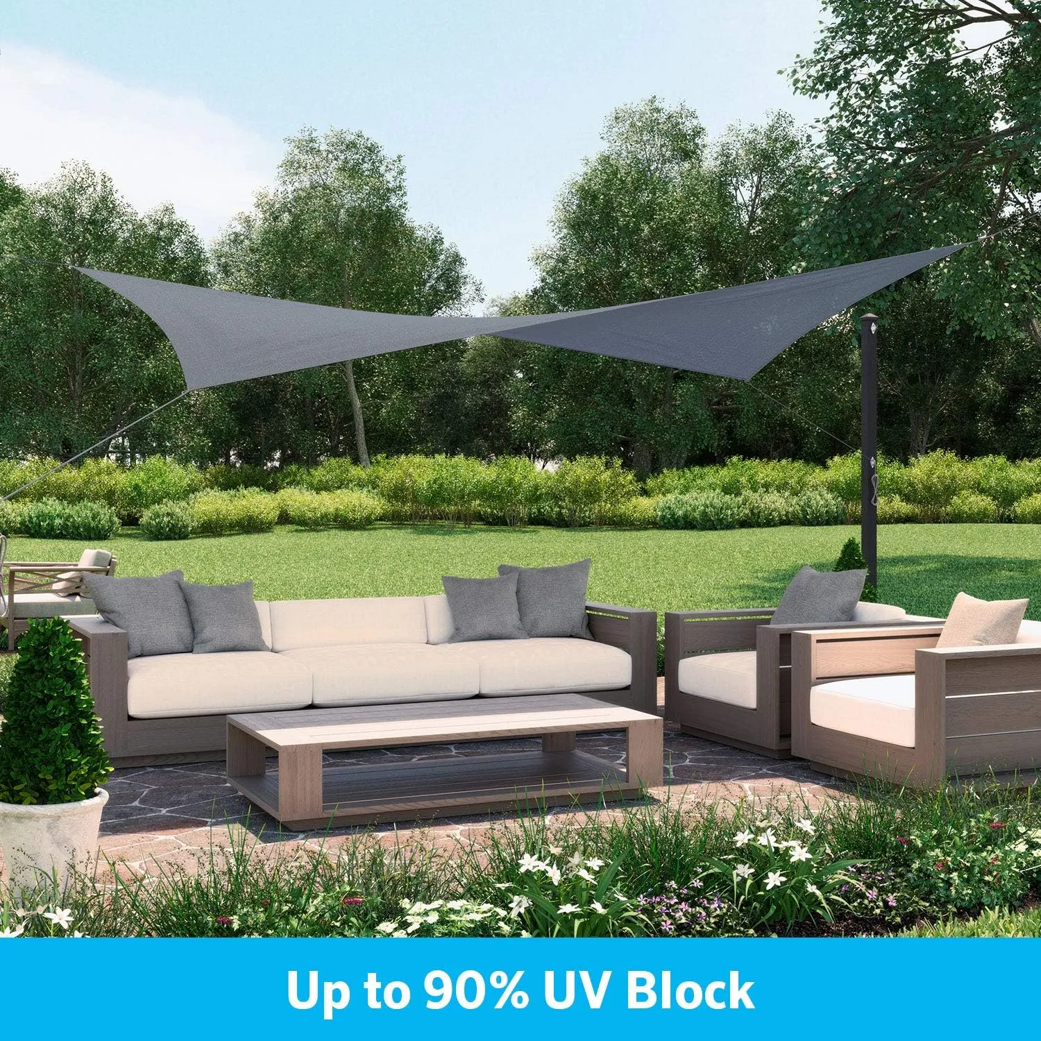 Coolaroo 473105 Ready to Hang Shade Sail, Steel