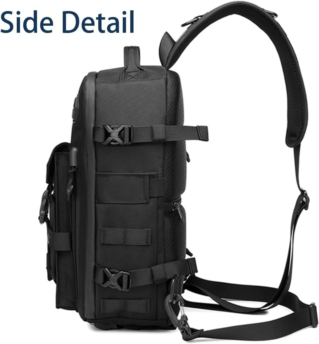 Cosmos Explorer Sling Bag, Anti Theft Tactical Sling Backpack, for Outdoor Hiking (black color)