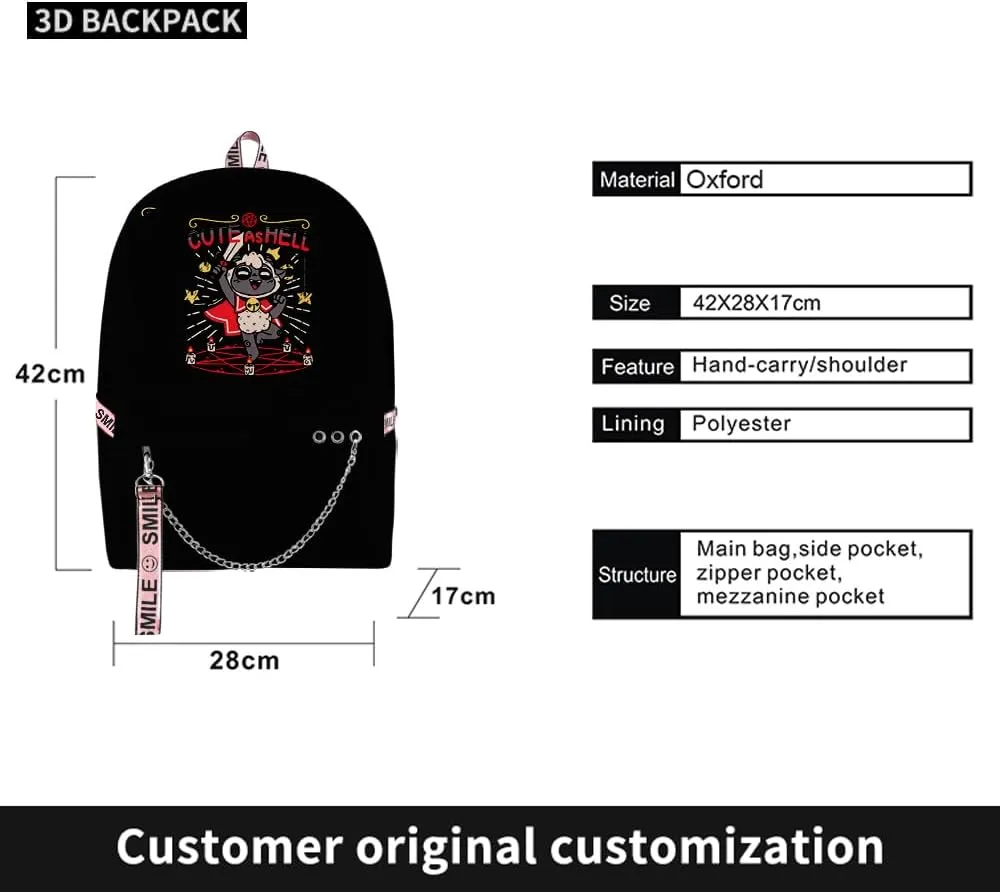 Cult Of The Lamb Backpack Oxford Bag Game Backpack Casual Bag High Capacity Bags (Suit 2)