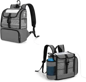 CURMIO Portable Oxygen Concentrator Backpack, POC Travel Bag with Breathable Mesh Panels, Bottom Pocket for Charger, Cannula and Battery, Bag Only