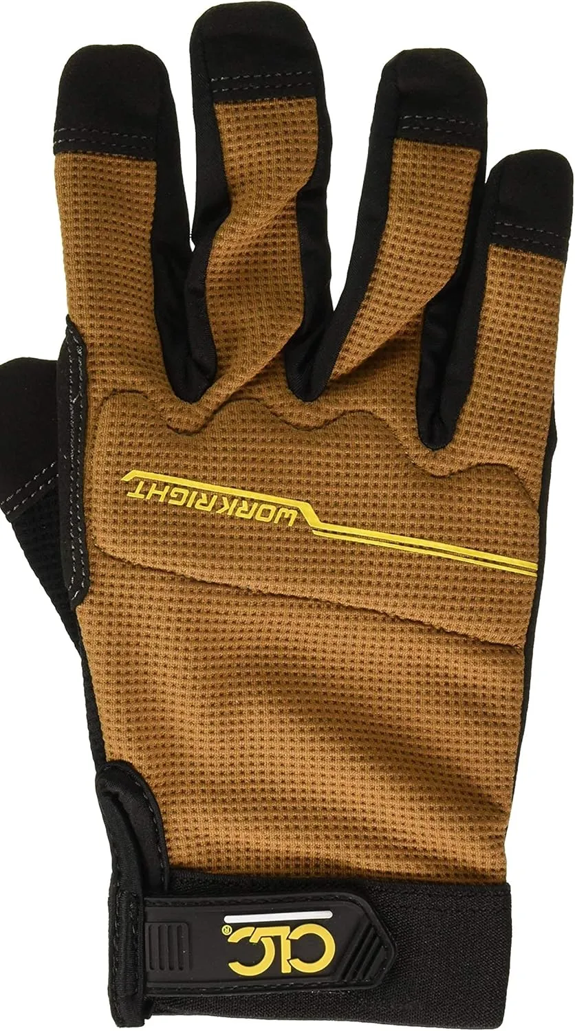 Custom Leathercraft CLC 124M Workright Flex Grip Work Gloves, Shrink Resistant, Improved Dexterity, Tough, Stretchable, Excellent Grip,Black,Medium (Pack of 2)