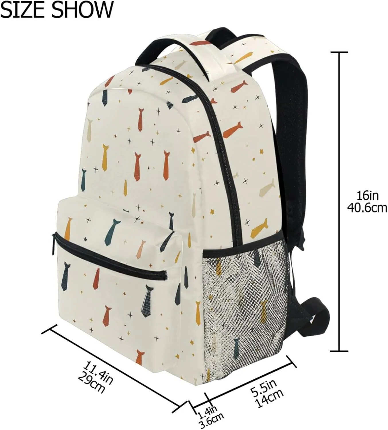 Cute Backpack for Men and Women Waterproof Laptop Bag with Chest Strap for Travel Trip Tie Father's Day